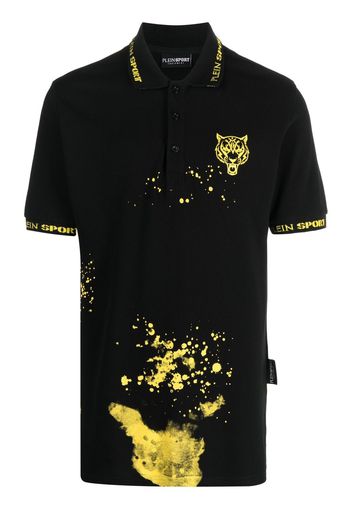 Plein Sport Poloshirt mit Farbklecks-Print - Schwarz