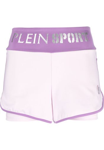 Plein Sport Joggingshorts mit Logo-Bund - Violett