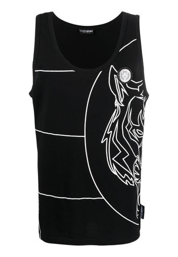 Plein Sport tiger print tank top - Schwarz