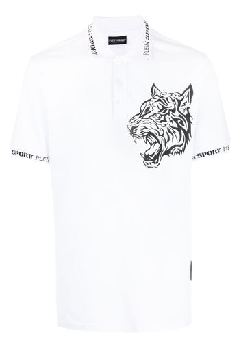 Plein Sport tiger-print polo shirt - Weiß