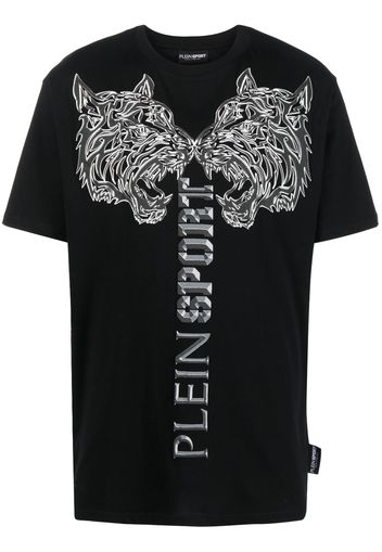 Plein Sport tiger-print T-shirt - Schwarz