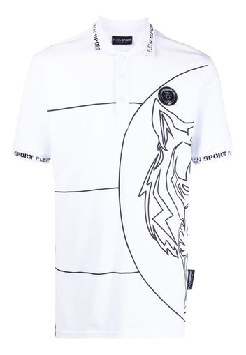 Plein Sport tiger-print polo shirt - Weiß