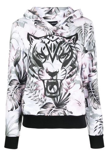 Plein Sport Hoodie mit Tiger-Print - Grau