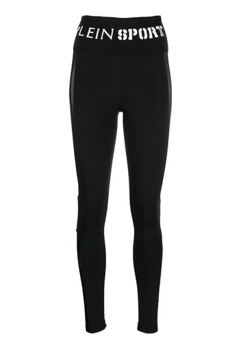 Plein Sport High-Waist-Leggings mit Logo - Schwarz