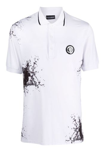 Plein Sport Splash-print cotton polo shirt - Weiß