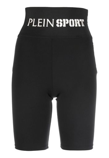 Plein Sport logo-waistband stretch shorts - Schwarz