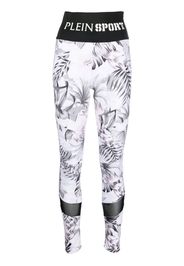 Plein Sport Leggings mit Blumen-Print - Weiß