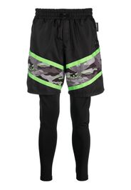 Plein Sport camouflage-print layered legging - Schwarz