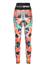 Plein Sport floral-print stretch leggings - Schwarz