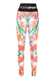 Plein Sport floral-print stretch leggings - Schwarz