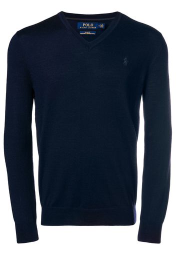 Polo Ralph Lauren Merino-Pullover mit V-Ausschnitt - Blau