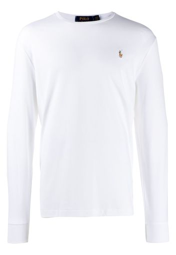 Polo Ralph Lauren Langarmshirt mit Logo-Stickerei - Weiß