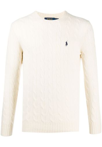 Polo Ralph Lauren Pullover mit Zopfmuster - Weiß