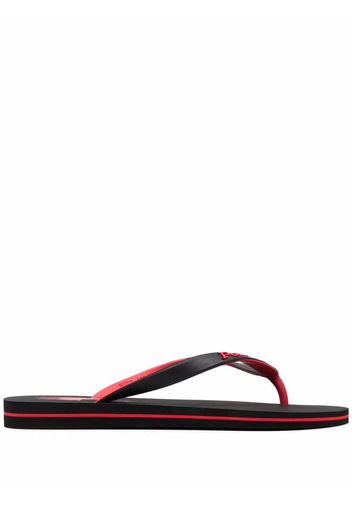 Polo Ralph Lauren logo-patch flip flops - Schwarz