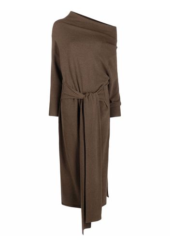 Polo Ralph Lauren off-shoulder draped knitted dress - Braun