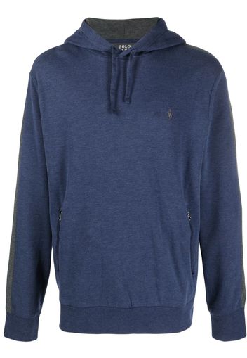 Polo Ralph Lauren logo-embroidered side-stripe hoodie - Blau