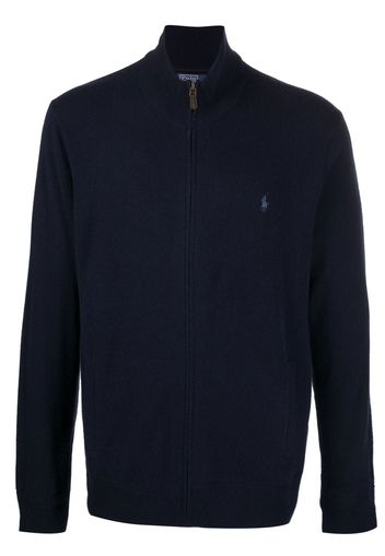 Polo Ralph Lauren embroidered-logo zip-up cardigan - Blau