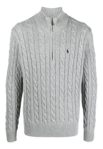 Polo Ralph Lauren cable-knit half-zip jumper - Grau