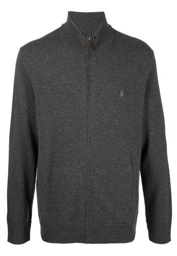 Polo Ralph Lauren embroidered-logo zip-up cardigan - Grau