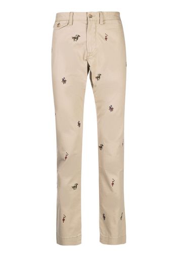 Polo Ralph Lauren Polo Pony-print slim-cut trousers - Braun