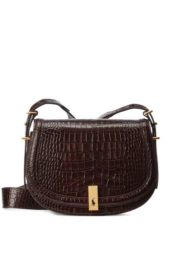 Polo Ralph Lauren embossed leather crossbody bag - Braun