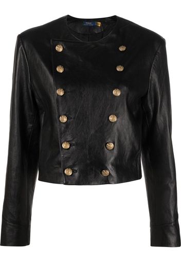 Polo Ralph Lauren double-breasted leather jacket - Schwarz