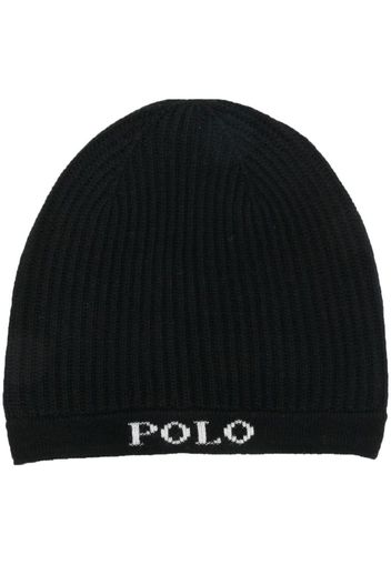 Polo Ralph Lauren logo-intarsia rib-knit beanie - Schwarz