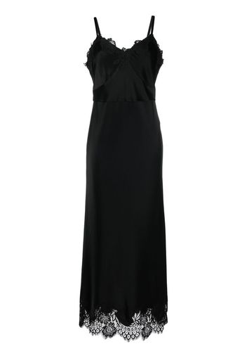 Polo Ralph Lauren lace-trimmed satin dress - Schwarz