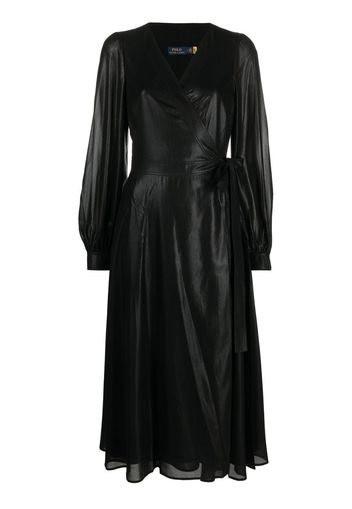 Polo Ralph Lauren long-sleeve wrap dress - Schwarz