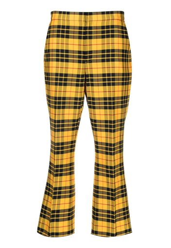 Polo Ralph Lauren plaid-check cropped flared trousers - Gelb