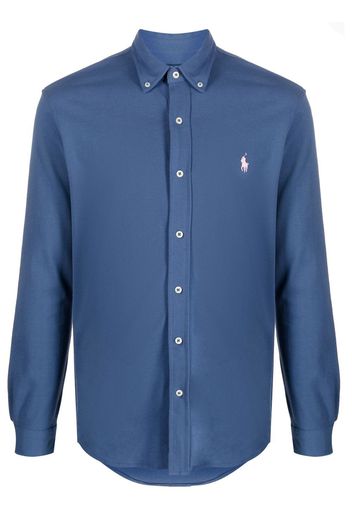 Polo Ralph Lauren logo-embroidered longsleeved shirt - Blau