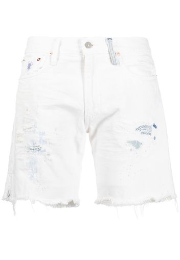 Polo Ralph Lauren ripped-detailing denim shorts - Nude