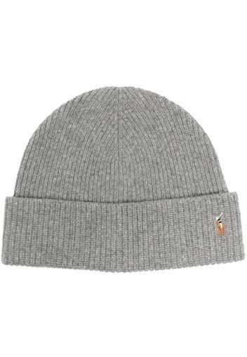 Polo Ralph Lauren ribbed knit embroidered logo hat - Grau
