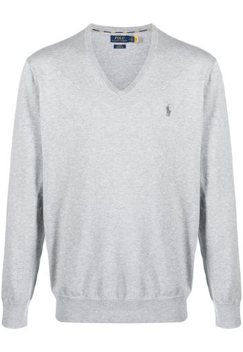 Polo Ralph Lauren embroidered-pony knit jumper - Grau