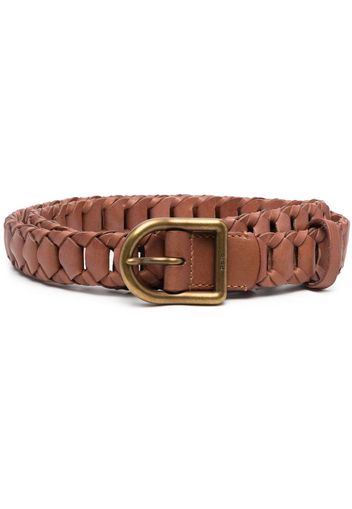 Polo Ralph Lauren interwoven-design buckle belt - 001 BROWN