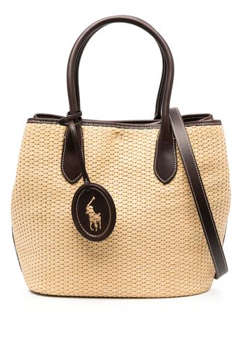 Polo Ralph Lauren interwoven logo-tag tote bag - Nude