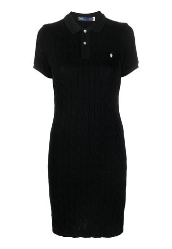 Polo Ralph Lauren cable-knit polo dress - Schwarz