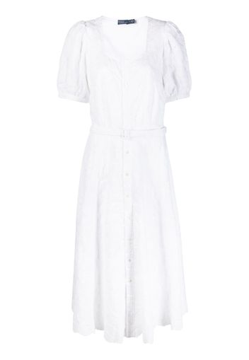 Polo Ralph Lauren broderie-anglaise belted dress - Weiß