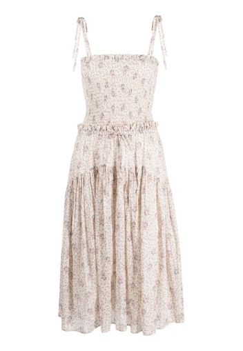 Polo Ralph Lauren floral-print smocked cotton dress - Nude