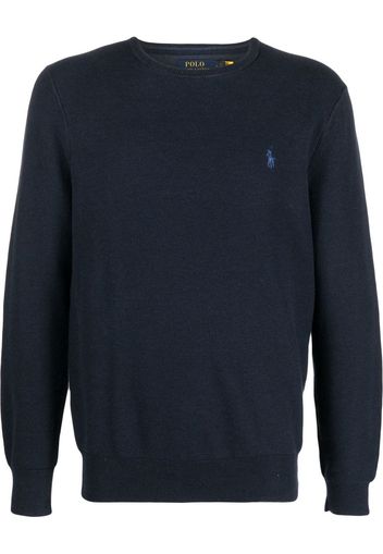 Polo Ralph Lauren embroidered-logo crew neck jumper - Blau