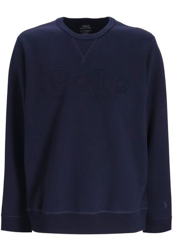 Polo Ralph Lauren debossed-logo cotton-blend sweater - Blau