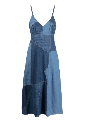 Polo Ralph Lauren patchwork denim midi dress - Blau