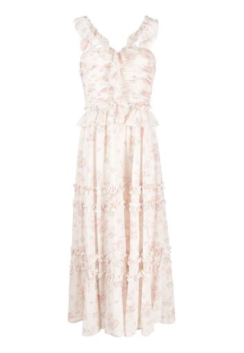 Polo Ralph Lauren ruffle-detail midi dress - Nude