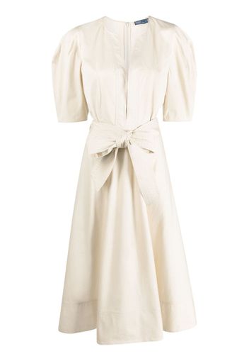 Polo Ralph Lauren puff-sleeve cotton midi dress - Nude