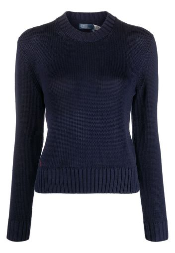 Polo Ralph Lauren logo-embroidered knitted jumper - Blau