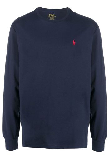 Polo Ralph Lauren embroidered-logo long-sleeved T-shirt - Blau