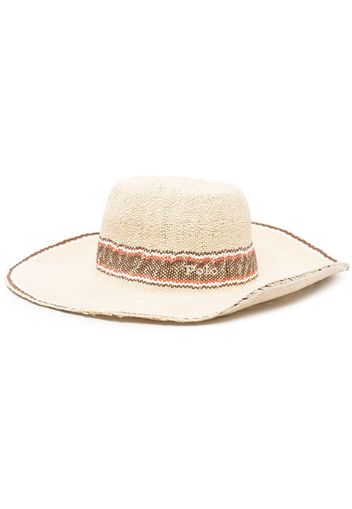 Polo Ralph Lauren embroidered straw hat - Nude