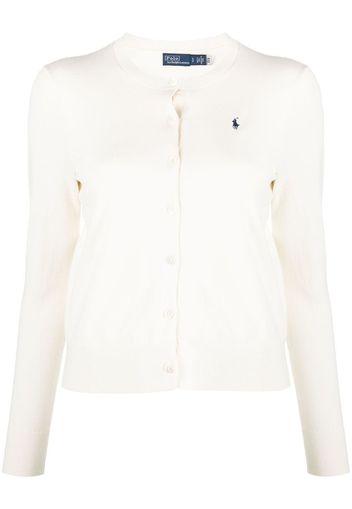 Polo Ralph Lauren logo-embroidered round-neck cardigan - Nude