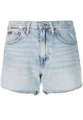 Polo Ralph Lauren high-waisted distressed denim shorts - Blau