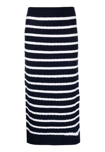 Polo Ralph Lauren striped cable-knit midi skirt - Blau